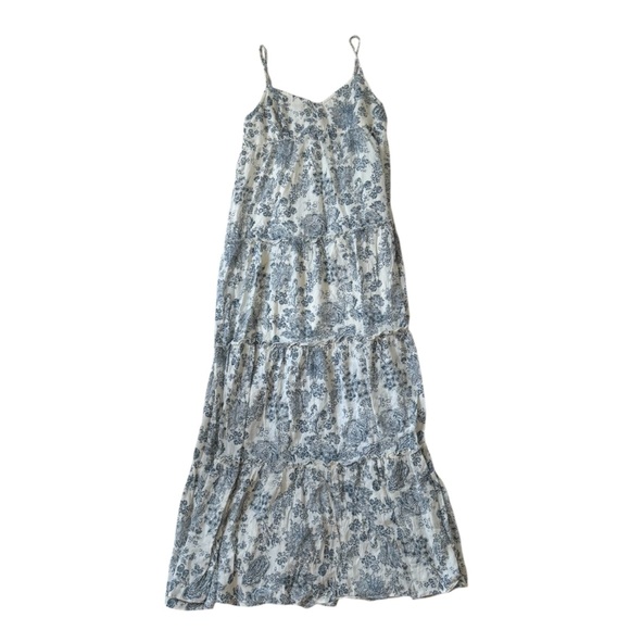 Floral Maxi Dress in Blue and White - Picture 2 of 8